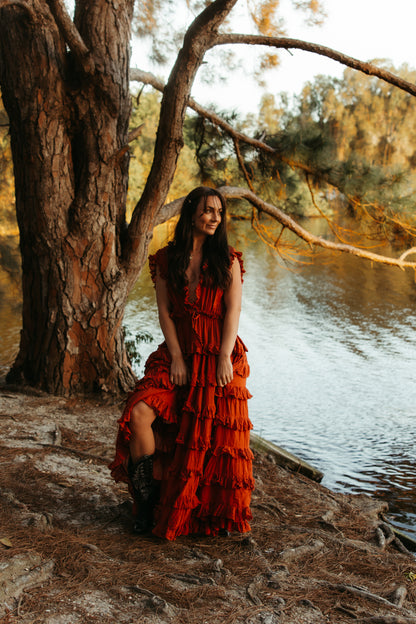 Charlotte Dress Rust