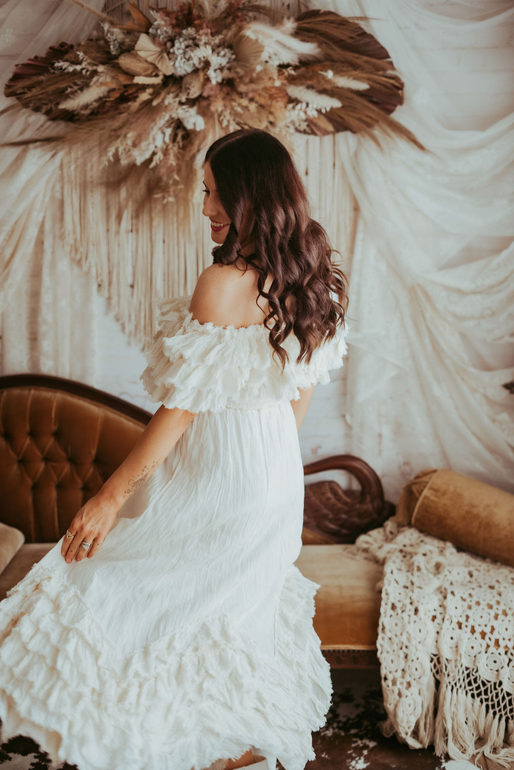 Ruffled Top & Gypsy Skirt Ivory