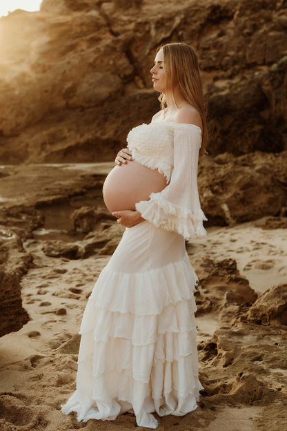 Textured Top & Ruffled Skirt