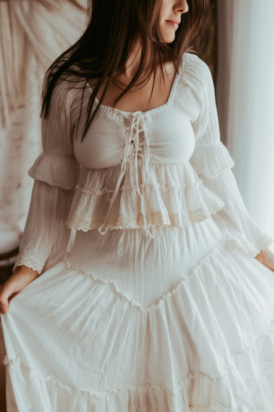 Retro Corset Top & Vintage Lace Skirt