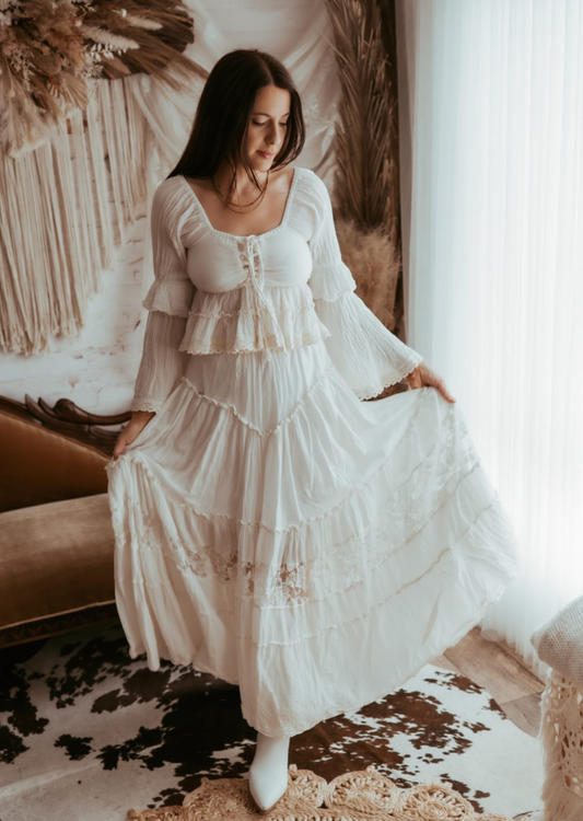 Retro Corset Top & Vintage Lace Skirt