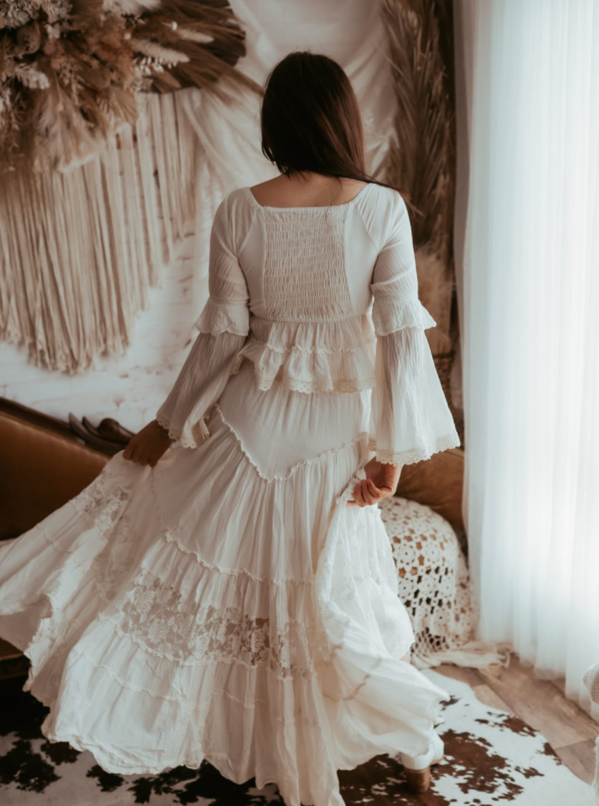 Retro Corset Top & Vintage Lace Skirt