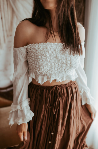 Coco Bronze Gypsy Skirt & Ivory Textured Top